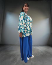 Lade das Bild in den Galerie-Viewer, Maxlive Set bestehend aus Blusenjacke und Marlene Hose Größe 38 bis 52