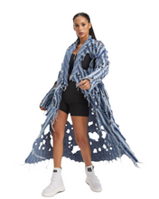 Load image into Gallery viewer, H4 Jeansmantel mit Cut Outs -alle Größen