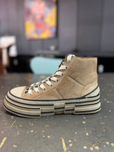 Load image into Gallery viewer, Rebecca White Sneaker Suede Beige mit Leo bis Gr 44