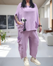 Load image into Gallery viewer, Maxlive Set mit Oversize Tunika und Anfänger Bhaggy Größe 38 bis 54 in Flieder