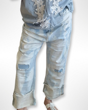 Load image into Gallery viewer, Blue Denim Kollektion leichte Tiefschritthose in stone washed und used Style Größe 42 bis 46