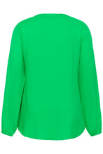 Lade das Bild in den Galerie-Viewer, Sportliche Viskose Eco Bluse in Bright Green Uni bis Gr 54 - Kaffe Curve
