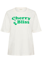 Lade das Bild in den Galerie-Viewer, Shirt mit Aufschrift Cherry Bliss in Weiß Größe 40 bis 60 - Kaffe Curve
