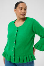 Load image into Gallery viewer, Cardigan in Bright Green bis Größe 58/60 - Kaffe Curve
