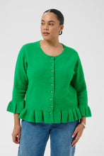 Load image into Gallery viewer, Cardigan in Bright Green bis Größe 58/60 - Kaffe Curve

