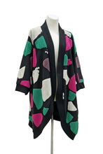 Lade das Bild in den Galerie-Viewer, MOS- Mirror of Style Teddy Cardigan in Grün Pink Schwarz - alle Größen
