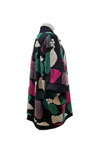 Lade das Bild in den Galerie-Viewer, MOS- Mirror of Style Teddy Cardigan in Grün Pink Schwarz - alle Größen
