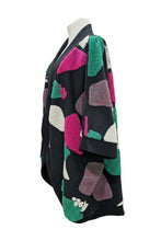 Lade das Bild in den Galerie-Viewer, MOS- Mirror of Style Teddy Cardigan in Grün Pink Schwarz - alle Größen
