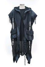 Lade das Bild in den Galerie-Viewer, Redesign Ausgefallene Weste aus Jeans mit Netzeinsätzen in Khaki/Schwarz

