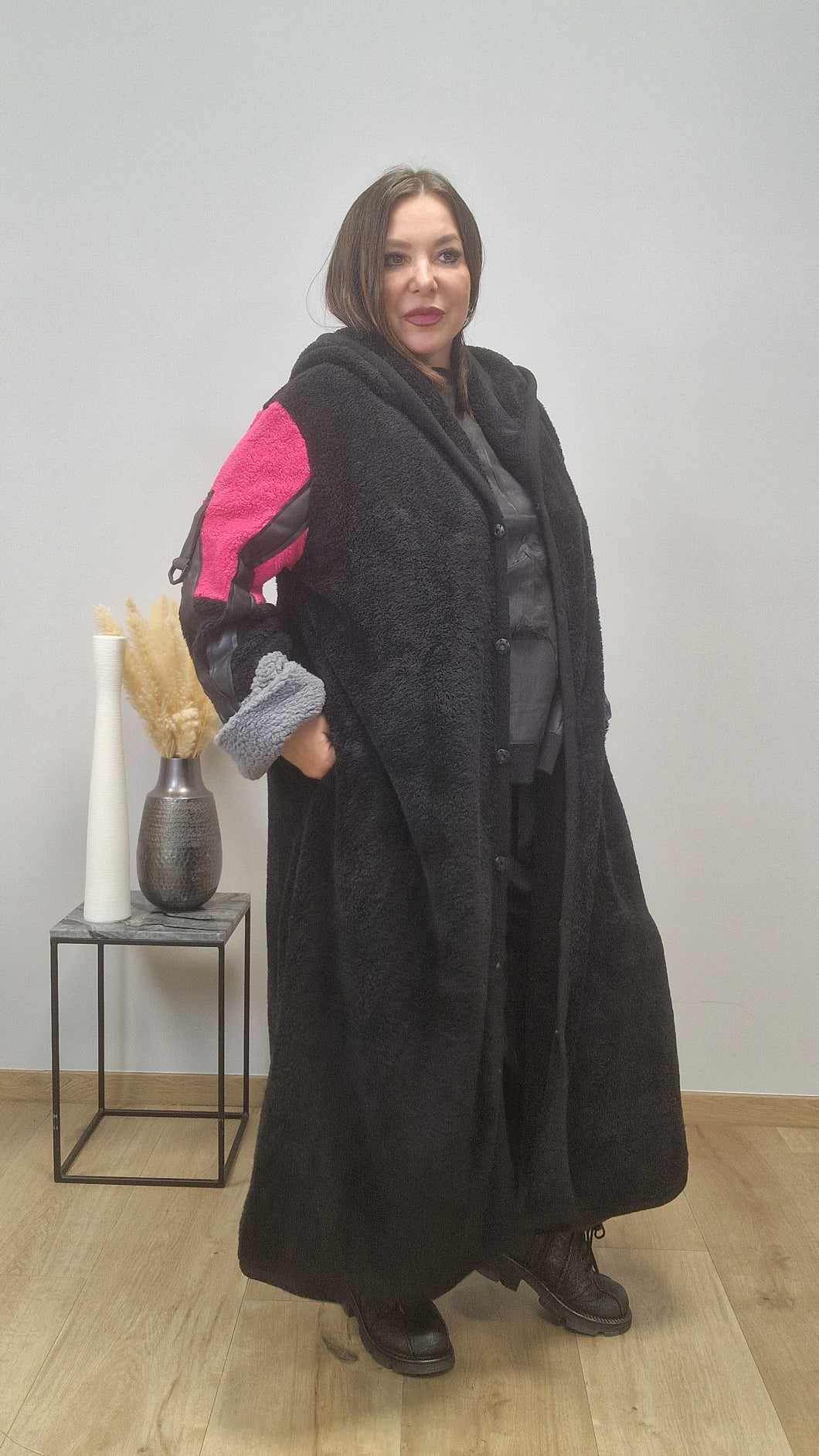 CNG Winter Teddymantel mit Applikationen bis Größe 60- kurzzeitig im Halloween Special