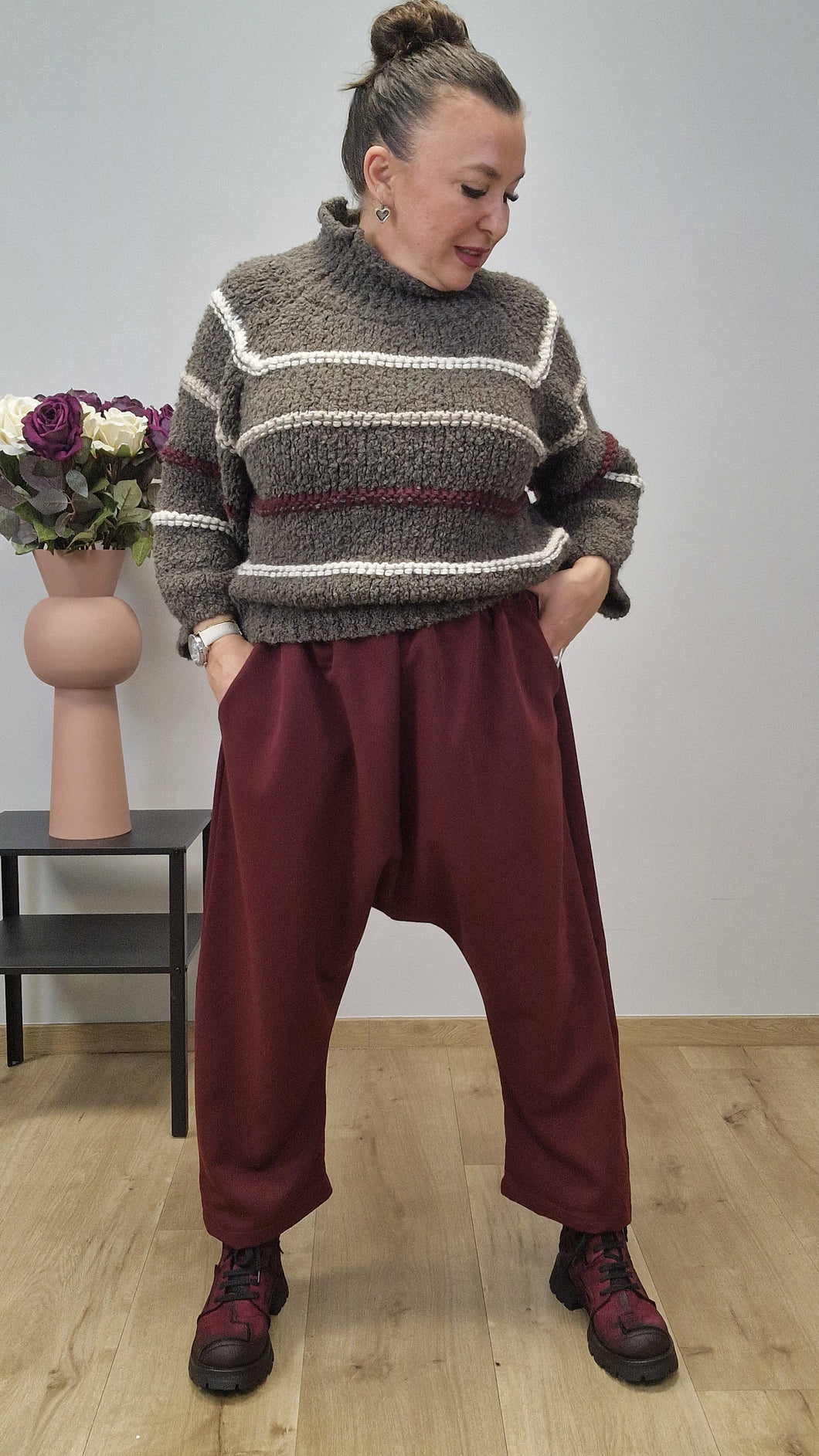 Mirror Style Bhaggy Luna in Bordeaux Größe 40 bis 52 Onesize