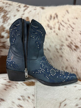 Load image into Gallery viewer, Rebecca White Cowboy Stiefel/Boots Golden Nappa Majolic Blue
