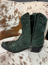 Load image into Gallery viewer, Rebecca White Cowboy Stiefel/Boots Golden Nappa Moutaine View Green
