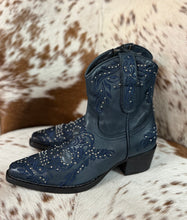 Load image into Gallery viewer, Rebecca White Cowboy Stiefel/Boots Golden Nappa Majolic Blue
