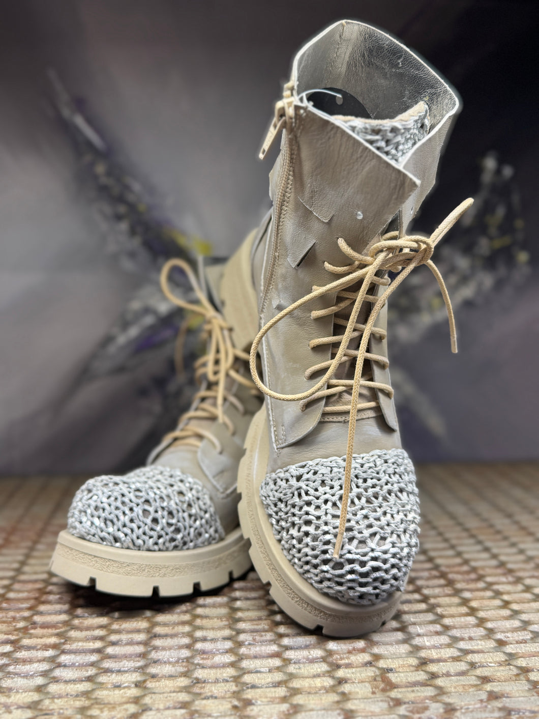 Papucei Stiefelette mit Reißverschluss Spirit grau