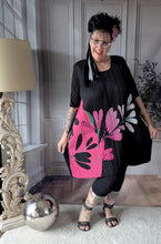 Load image into Gallery viewer, SALE CNG Plissee Kleid in Schwarz Pink bis Gr 56/58
