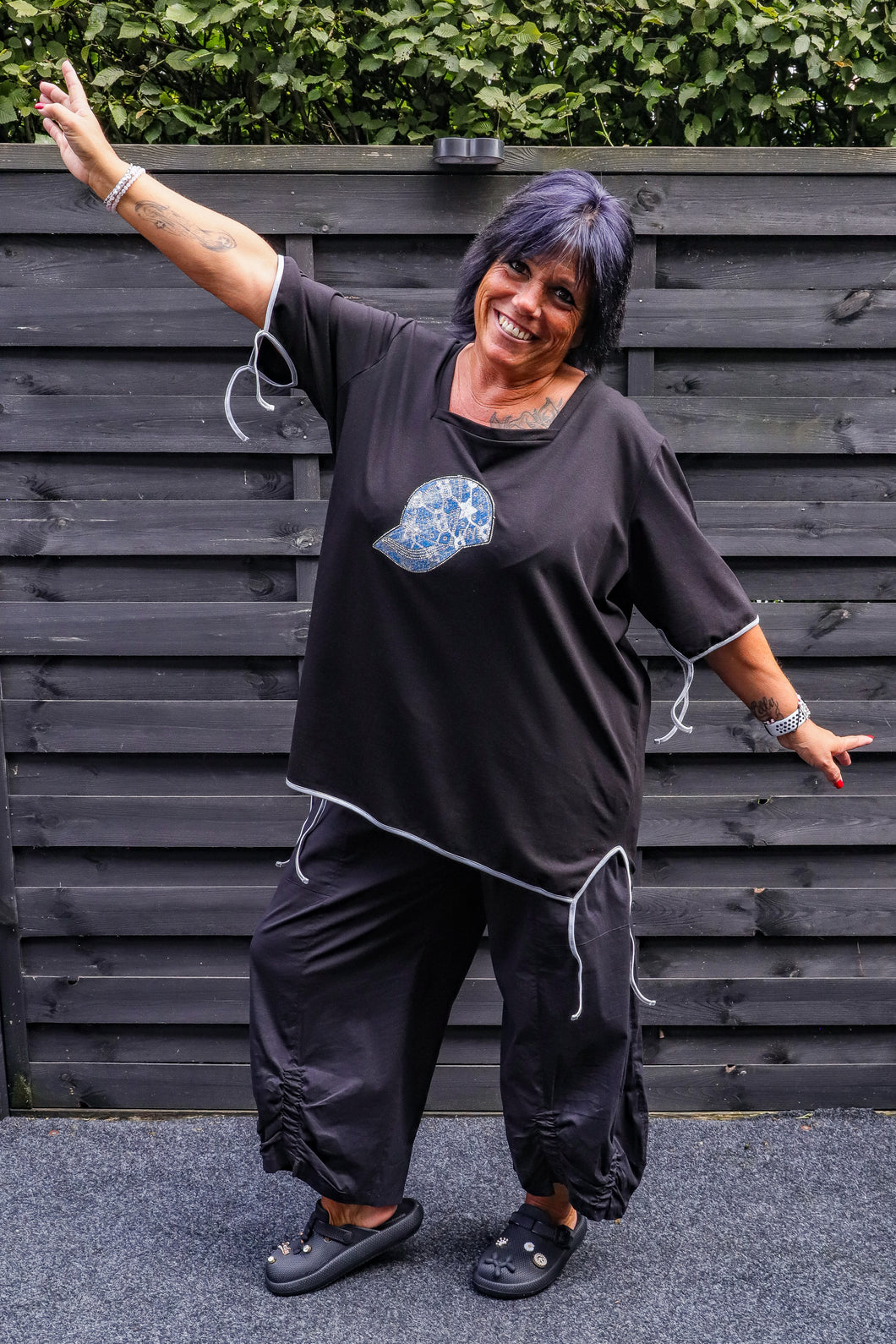 Tunika von CN-G in 2 Größen bis Größe 62 mit Jeans Applikation