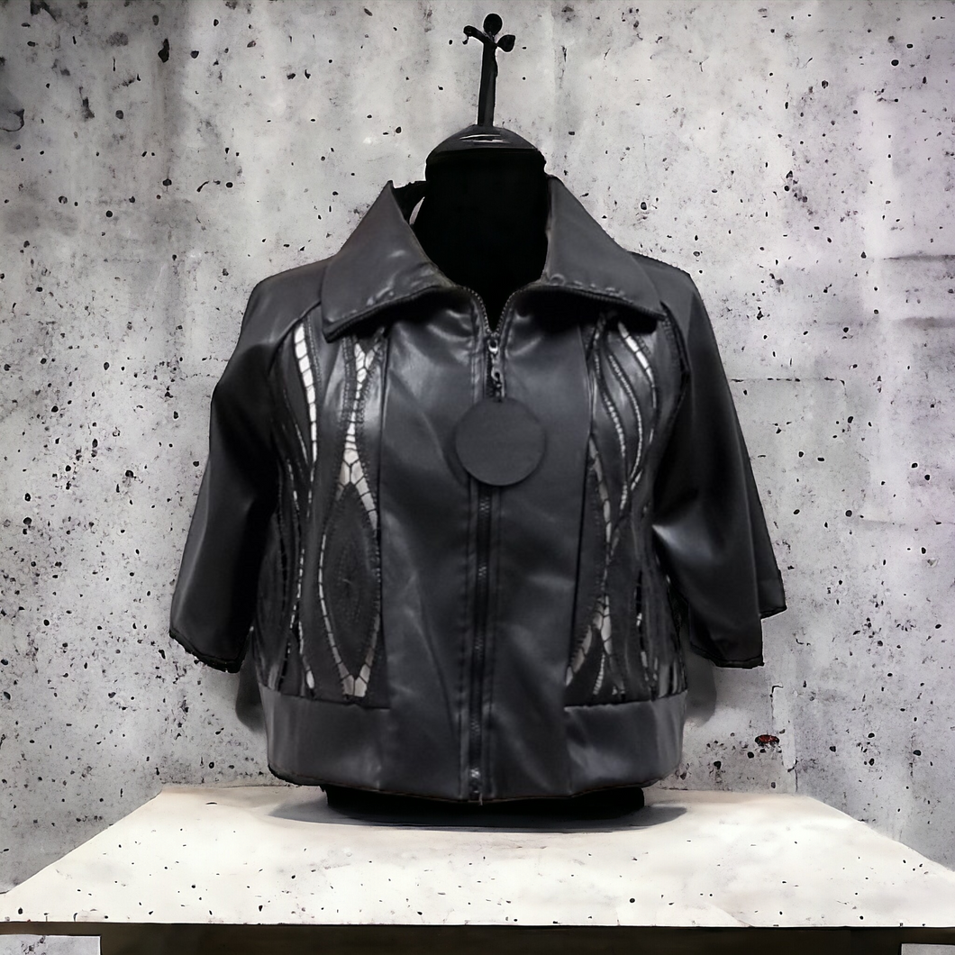 Kurzjacke aus veganem Leder von CN-G in 4 Größen bis Gr 58/60