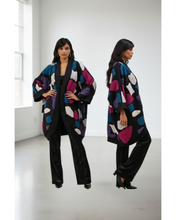 Lade das Bild in den Galerie-Viewer, MOS- Mirror of Style Teddy Cardigan in Pink Beige Schwarz - alle Größen
