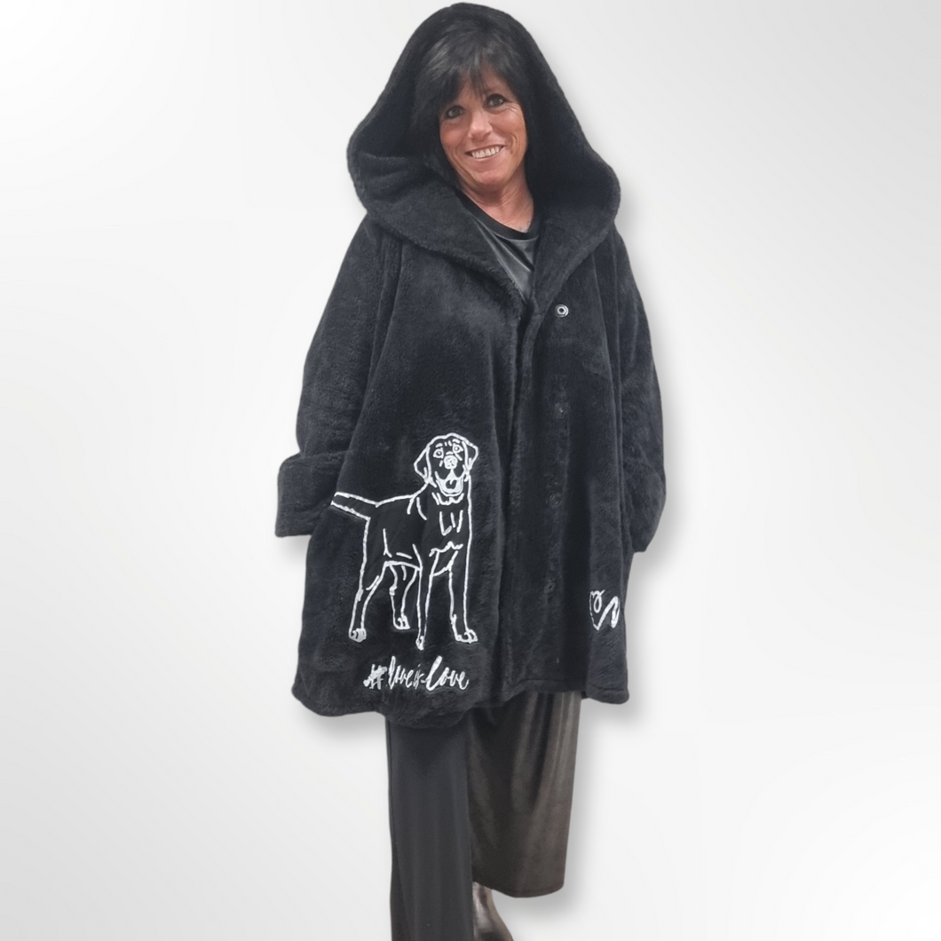 Mädchenglück Teddyjacke mit Labrador Onesize bis Größe 58
