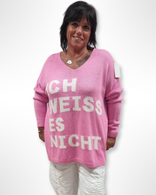 Lade das Bild in den Galerie-Viewer, Pullover &quot;Ich weiss es nicht&quot; bis Größe 60 in 6 Farben
