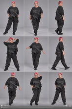 Load and play video in Gallery viewer, 2-Teiler Set Pullover &amp; Hose Washed Black Größe 40 bis 56
