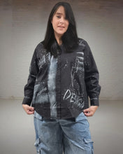 Lade das Bild in den Galerie-Viewer, Redesign Bluse mit Strass in Schwarz Blau Größe 38 bis 54

