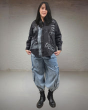 Lade das Bild in den Galerie-Viewer, Redesign Bluse mit Strass in Schwarz Blau Größe 38 bis 54
