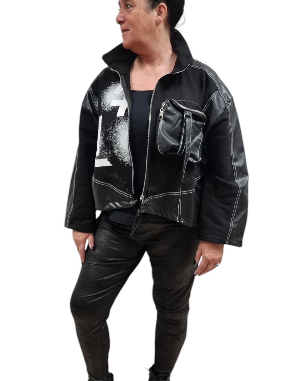 H4 Kurzjacke in Lederoptik Größe 38 bis 62