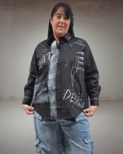 Lade das Bild in den Galerie-Viewer, Redesign Bluse mit Strass in Schwarz Blau Größe 38 bis 54
