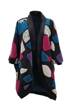 Lade das Bild in den Galerie-Viewer, MOS- Mirror of Style Teddy Cardigan in Pink Beige Schwarz - alle Größen
