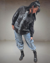 Lade das Bild in den Galerie-Viewer, Redesign Bluse mit Strass in Schwarz Blau Größe 38 bis 54
