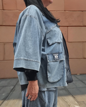 Lade das Bild in den Galerie-Viewer, Maxlive Jeansjacke Stone Washed Oversize Style Größe 40 bis 60
