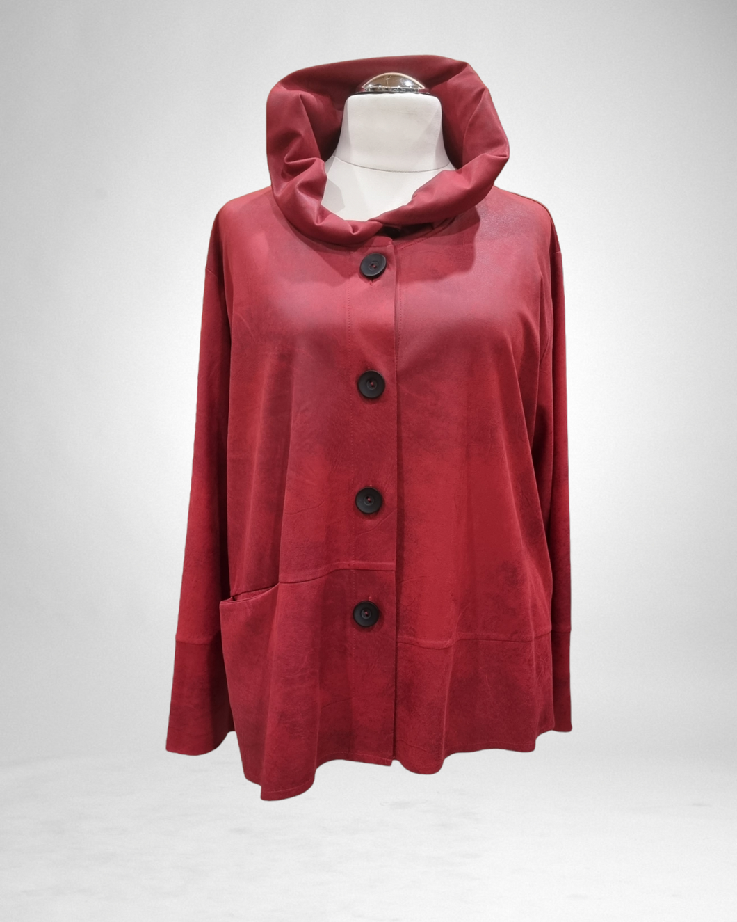 Kischella Jacke Rot Lederoptik Gr 40-56/58 letzter Artikel